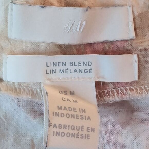 Linen square neck puff sleeve cropped blouse floral size M - Picture 5 of 14